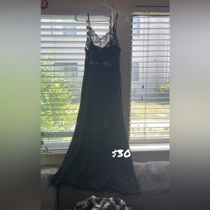 Black satin dress